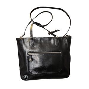 Authenticated Vintage Black Patent Leather Coach Purse